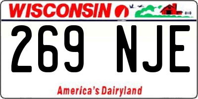 WI license plate 269NJE