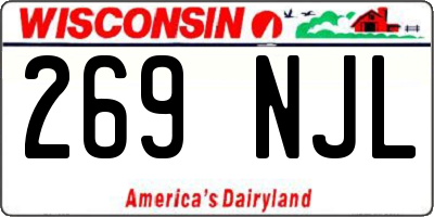 WI license plate 269NJL