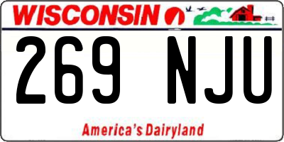 WI license plate 269NJU