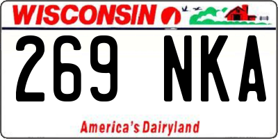 WI license plate 269NKA