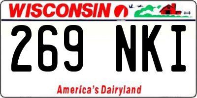 WI license plate 269NKI