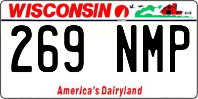 WI license plate 269NMP