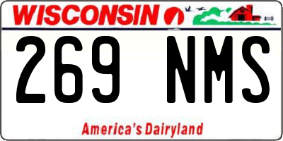WI license plate 269NMS