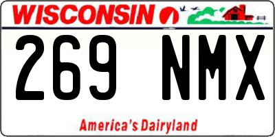 WI license plate 269NMX