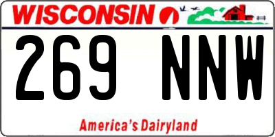 WI license plate 269NNW