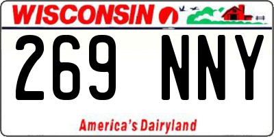 WI license plate 269NNY