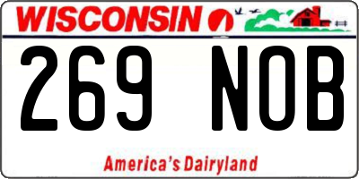 WI license plate 269NOB