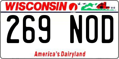WI license plate 269NOD