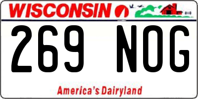 WI license plate 269NOG