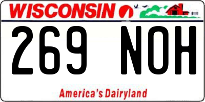 WI license plate 269NOH