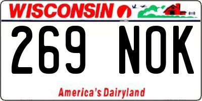 WI license plate 269NOK