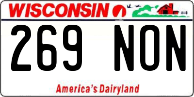 WI license plate 269NON