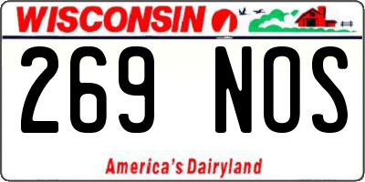 WI license plate 269NOS