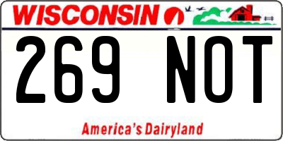 WI license plate 269NOT