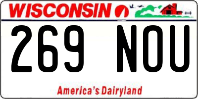 WI license plate 269NOU