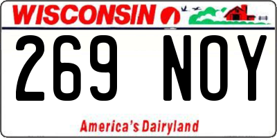WI license plate 269NOY