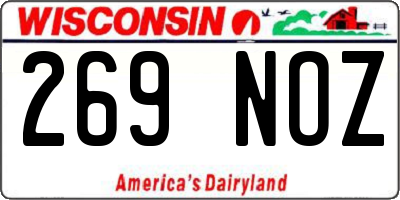 WI license plate 269NOZ