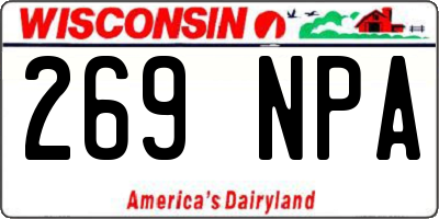 WI license plate 269NPA