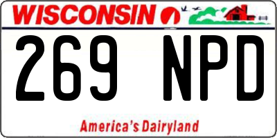 WI license plate 269NPD