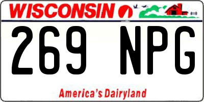 WI license plate 269NPG