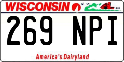WI license plate 269NPI
