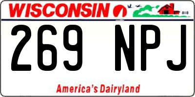 WI license plate 269NPJ