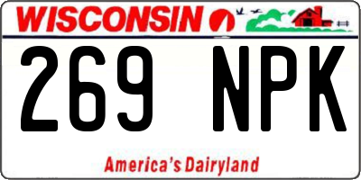 WI license plate 269NPK
