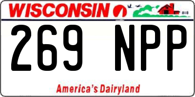 WI license plate 269NPP