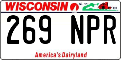 WI license plate 269NPR