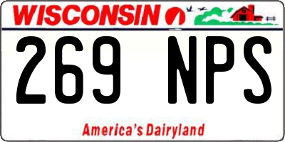 WI license plate 269NPS