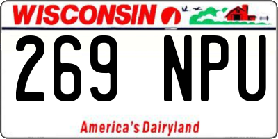 WI license plate 269NPU