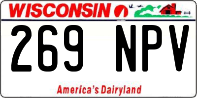 WI license plate 269NPV