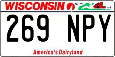 WI license plate 269NPY