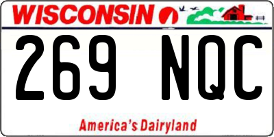 WI license plate 269NQC