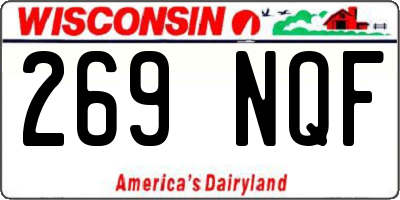 WI license plate 269NQF