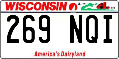 WI license plate 269NQI