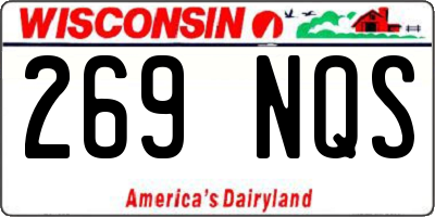 WI license plate 269NQS