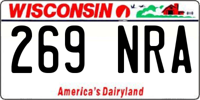 WI license plate 269NRA