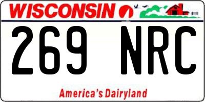 WI license plate 269NRC