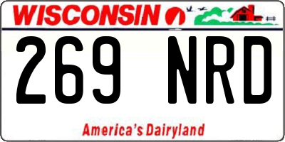 WI license plate 269NRD