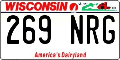WI license plate 269NRG