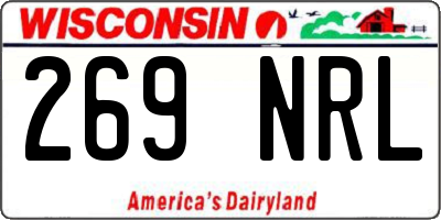 WI license plate 269NRL
