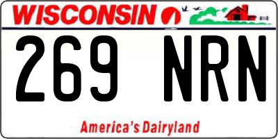 WI license plate 269NRN