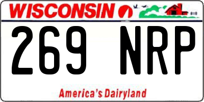 WI license plate 269NRP
