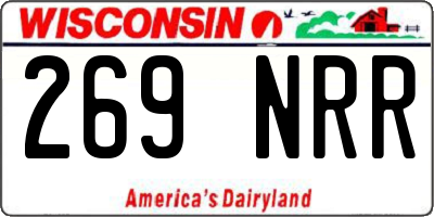 WI license plate 269NRR