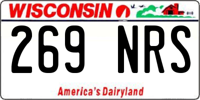WI license plate 269NRS
