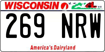 WI license plate 269NRW