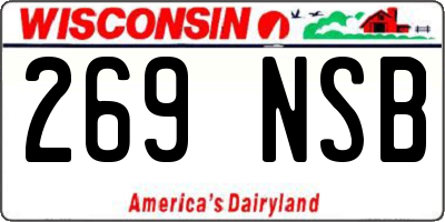 WI license plate 269NSB