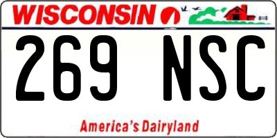 WI license plate 269NSC