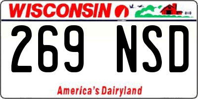 WI license plate 269NSD